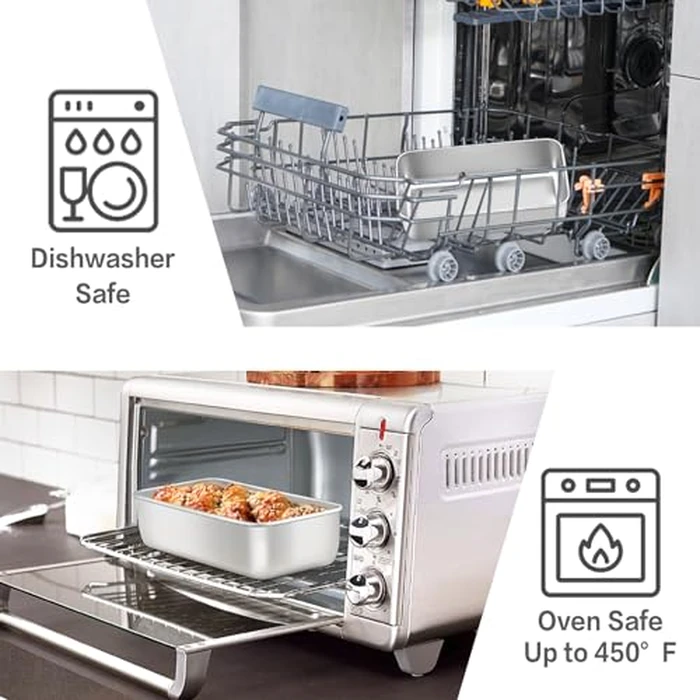 E-far 8 Pack Stainless Steel Loaf Pans, 9x5 Inch Bread Bread Pans, Metal Bakeware for Baking Bread Cake Meatloaf Brownies, Healthy & Non Toxic, Easy Release & Dishwasher Safe by E-far - Image 4