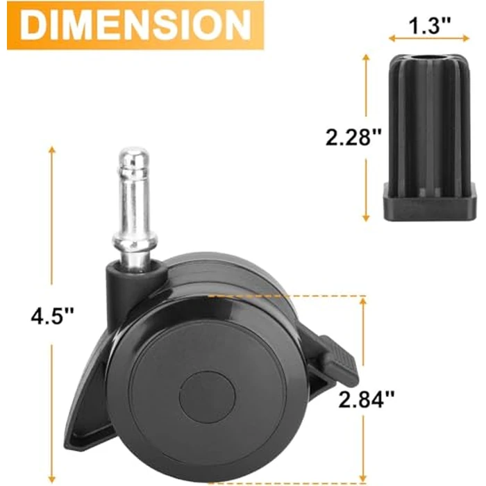 70360 Locking Caster with Insert for Weber Genesis 300 Grill Part Genesis S-310 S-320 E-310 E-320 S-330,for Weber Grill Spirit 310 Spirit E-210 E-310 Summit E-420 Summit E-450 Grill (2007-2011) by DcYourHome - Image 4