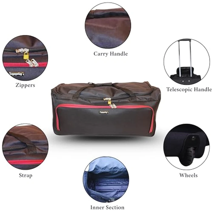 LuggageKing 30-Inch Luggage Rolling Duffle Bag with Wheels - XL Cargo Outdoor Hockey Bag with EVA Front Pocket - Convenient and Spacious Travel Luggage by LuggageKing - Image 4