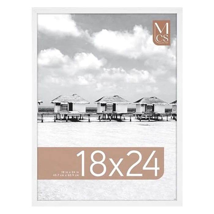 MCS Foundation 18x24 Poster Frame Traditional White, Vertical & Horizontal Wall Hanging Large Picture Frame for Photos, Posters & Art Prints (1-Pack) by MCS - Used - Like New condition