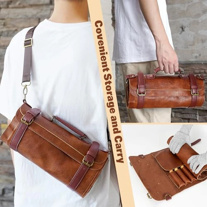 Wood Carving Kit, 20Pcs Wood Carving Tools with Leather Storage Bag, Whittling Kit with 3Pcs Chisels & 8Pcs Whittling Knives & 5 Detail Knives for Beginners and Enthusiasts by K KERNOWO - Image 3