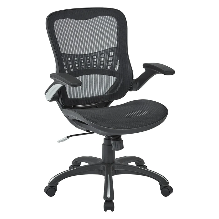 Office Star Ventilated Manager's Office Desk Chair with Breathable Mesh Seat and Back, Black Base, Black by Office Star Products - Used - Very Good condition