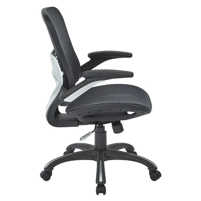 Office Star Ventilated Manager's Office Desk Chair with Breathable Mesh Seat and Back, Black Base, Black by Office Star Products - Image 2