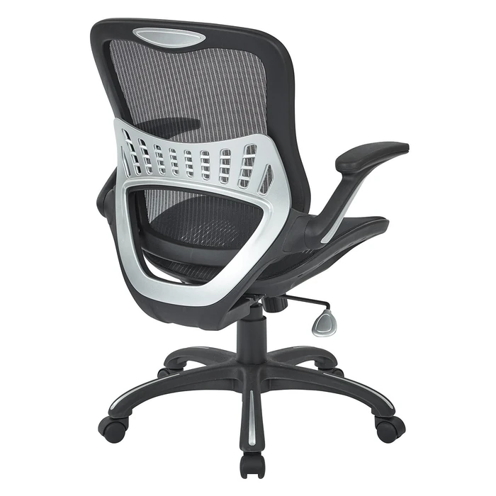 Office Star Ventilated Manager's Office Desk Chair with Breathable Mesh Seat and Back, Black Base, Black by Office Star Products - Image 3