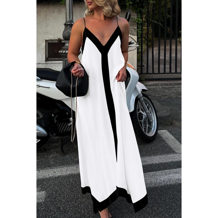 PRETTYGARDEN Women's 2025 Summer Maxi Dress Sleeveless V Neck Spaghetti Strap Flowy Elegant Holiday Party Dresses (White,Small) by PRETTYGARDEN - Image 6