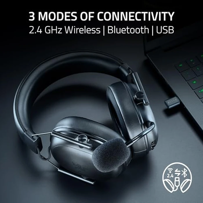 Razer BlackShark V3 X HyperSpeed Wireless Gaming Headset for PC: 50mm Drivers - Cardioid Mic - 2.4 GHz, Bluetooth, USB - Works with Mac, PS5, Nintendo Switch, Smartphone - 70 Hr Battery - Black by Razer - Image 6