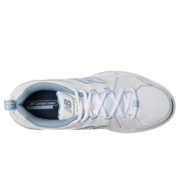 New Balance Women's 608 V5 Casual Comfort Cross Trainer, White/Light Blue, 9 M US by New Balance - Image 3