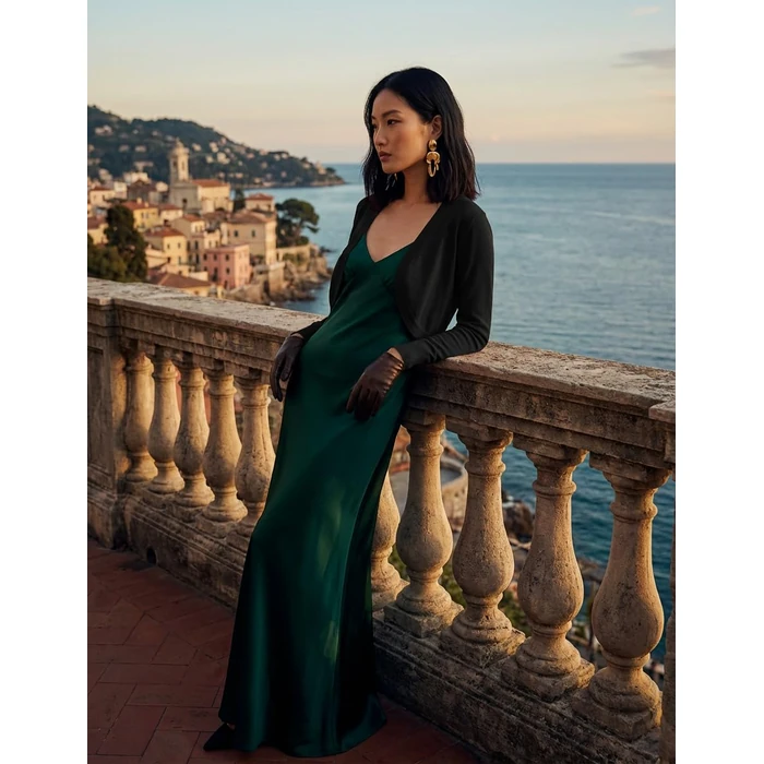 U.Vomade Women's Long Sleeve Cropped Cardigan Sweater Elegant Shrugs for Women Black S by U.Vomade - Used - Like New condition