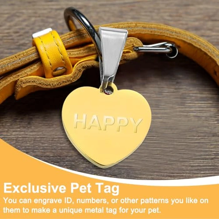 uxcell 5 Pcs 15mm/0.59 Inch Heart Blank Stamping Tags, Metal Charm Dog ID Tags for Pet Name Tag Making Crafts Decoration DIY Pendants, Rose Gold by uxcell - Image 5