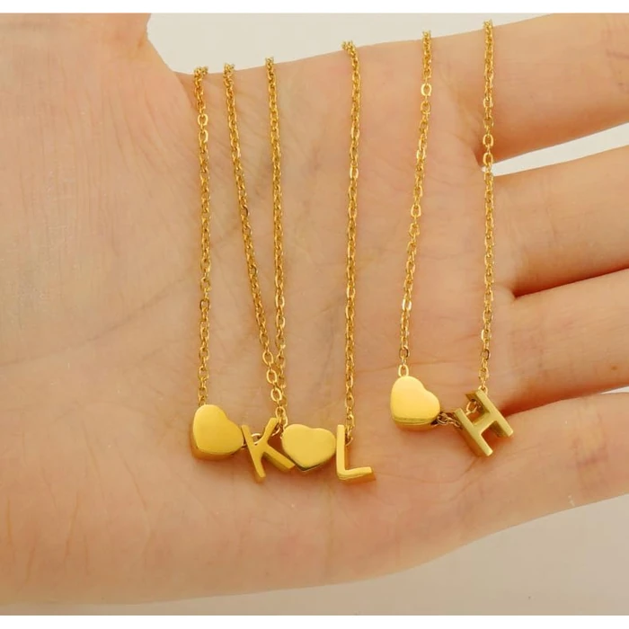 WLL Tiny Gold-Tone Love Heart Initial Necklace Personalized Dainty Letter Necklace Name Jewelry for Women Birthday Gift(gold-tone J) by WLL - Image 6