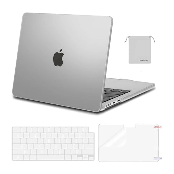 MOSISO Compatible with MacBook Air 13 inch Case M5 2026 M4 2025 M3 M2 2024-2022 A3449 A3240 A3113 A2681, Hard Shell&Keyboard Cover&Screen Film&Pouch for MacBook Air 13.6 inch Case, Frost by MOSISO - Used - Acceptable condition