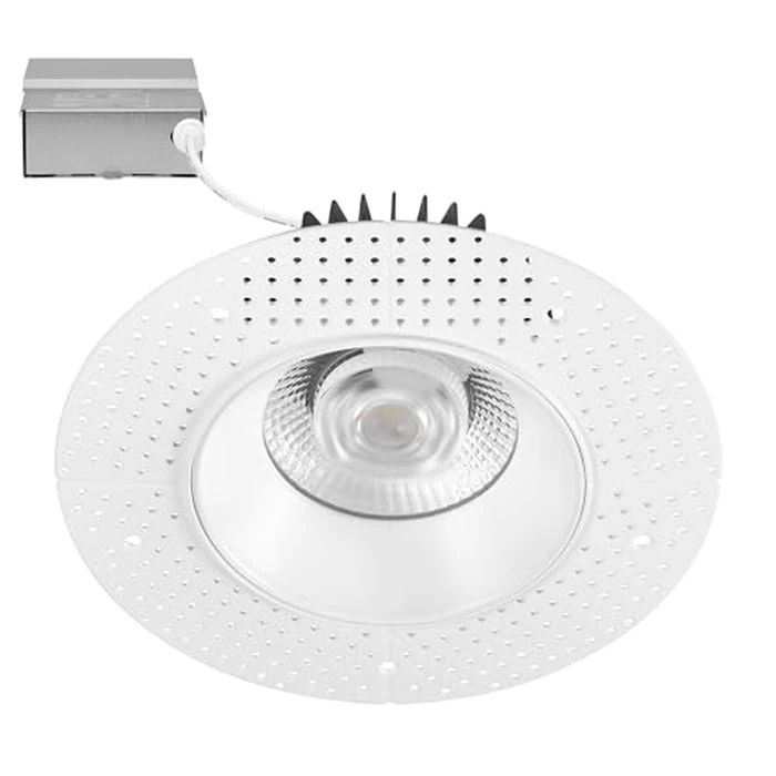 Maxxima 6 in. Trimless Ultra-Thin Recessed Anti-Glare LED Downlight Canless IC Rated 2000 Lumens 5 Color Temperature Selectable 2700K/3000K/3500K/4000K/5000K Dimmable 90 CRI 5 CCT Slim J-Box Included by Maxxima - Image 1