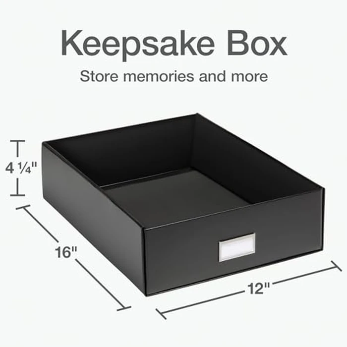 Oxford Keepsake Box, Protective Storage Box, Home and Office Organizer, Photo Storage Box, Souvenir Organizer, Large, 16" x 12" x 4 1/4" (41787) by Oxford - Image 2