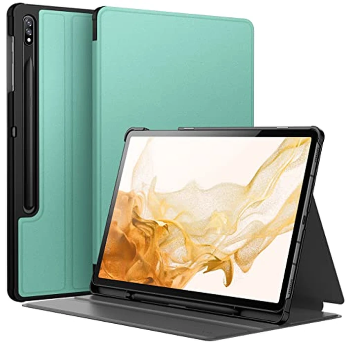 JETech Case for Samsung Galaxy Tab S8 Plus 2022 / S7 FE 2021 / S7 Plus 2020 12.4-Inch with S Pen Holder, Slim Folio Stand Protective Tablet Cover, Multi-Angle Viewing (Green) by JETech - Used - Like New condition