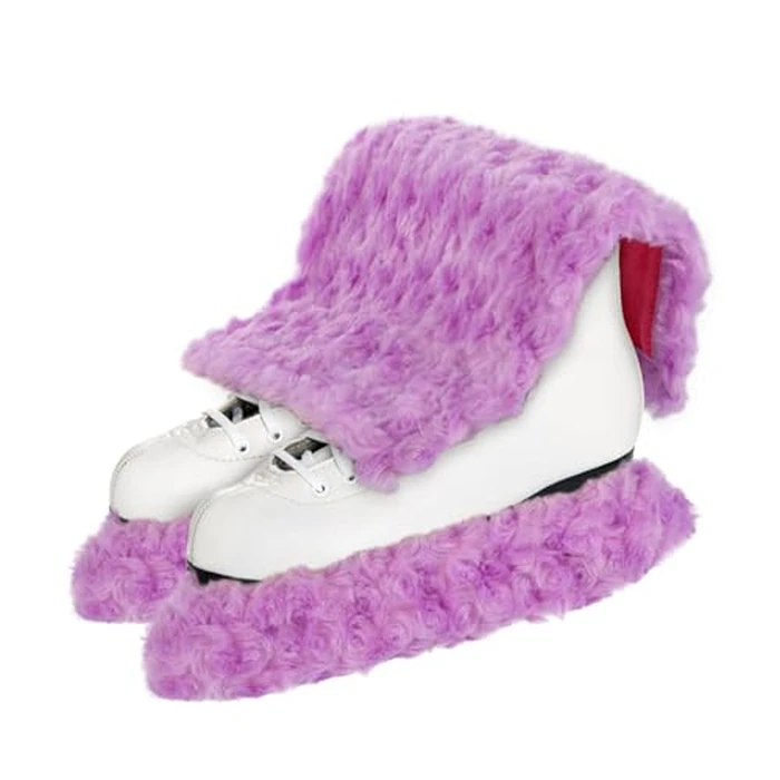 Ice Skate Blade Covers and Towel, Ice Skate Guard Fuzzy Ice Skating Guards and Soakers Soft Skate Blade Protector Covers for Kids Adults Figure Ice Skating Hockey Accessories Gifts (Purple,S) by lasuroa - Used - Very Good condition