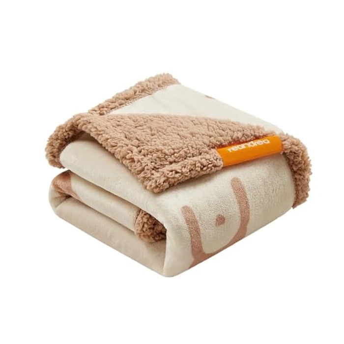 Feandrea Waterproof Dog Blanket, Sherpa Fleece Pet Throw Blanket for Miniature and Small Dogs, Cats, 40 x 29 Inches, Reversible Couch Cover Protector, Machine Washable, Beige UPPB040K01 by Feandrea - Used - Very Good condition