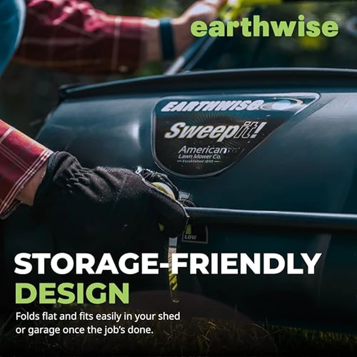 Earthwise LSW70021 Sweep it! 21-inch Push Lawn Sweeper with Removable 2.6 Bushel Collection Bag and Adjustable Sweeping Height by Earthwise - Image 7