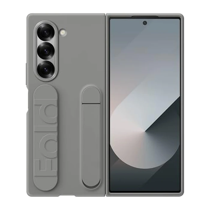 Samsung Galaxy Z Fold 6 Silicone Phone Case, Protective Cover with Stand, Secure Grip, Slim, Soft, Comfortable Design, US Version, EF-MF956TJEGUS, Gray by Samsung - Used - Like New condition