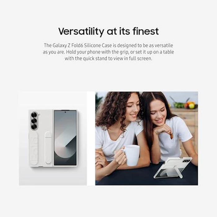 Samsung Galaxy Z Fold 6 Silicone Phone Case, Protective Cover with Stand, Secure Grip, Slim, Soft, Comfortable Design, US Version, EF-MF956TJEGUS, Gray by Samsung - Image 3