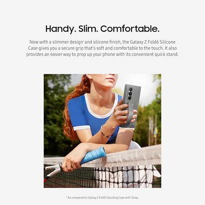 Samsung Galaxy Z Fold 6 Silicone Phone Case, Protective Cover with Stand, Secure Grip, Slim, Soft, Comfortable Design, US Version, EF-MF956TJEGUS, Gray by Samsung - Image 4