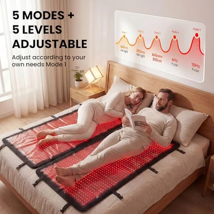 Red Light Therapy Mat Full Body,72"x33" Dual Wavelength Red Light Therapy Bed with 2625 LEDs for Full Body Muscle Pain Relief & Improve Sleep,Detachable Red Light Blanket for Home Use by MICEYLIVE - Image 3