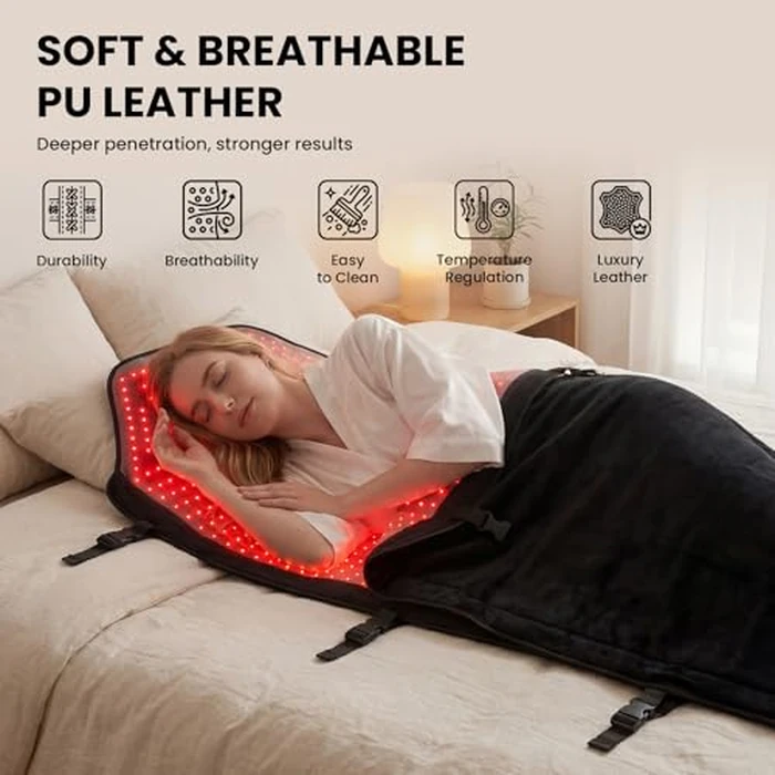 Red Light Therapy Mat Full Body,72"x33" Dual Wavelength Red Light Therapy Bed with 2625 LEDs for Full Body Muscle Pain Relief & Improve Sleep,Detachable Red Light Blanket for Home Use by MICEYLIVE - Image 6
