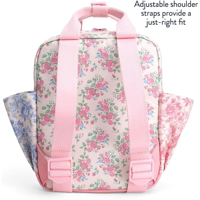 Itzy Ritzy Toddler Backpack - Daycare Bag - Features Adjustable Shoulder Straps, 2 Side Pockets & Spacious Interior with Wipeable Fabric Lining & Name Label, Ribbons & Roses Backpack by Itzy Ritzy - Image 8