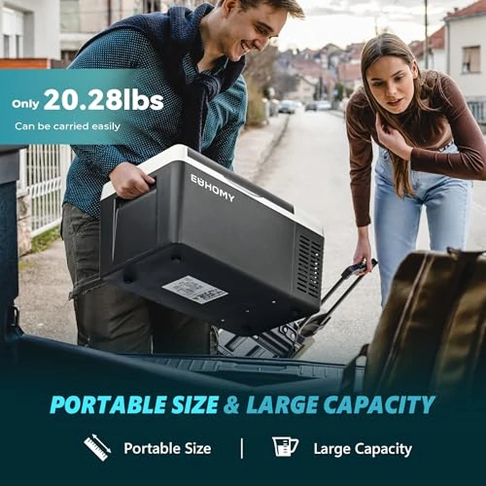 EUHOMY 12 Volt Refrigerator, 19QT(18L) Compressor Electric Cooler APP Control, Car Fridge -4℉~68℉, Portable Refrigerator 12/24V DC 100-240V AC, Portable Freezer for Camping, Travel, Boat by EUHOMY - Image 7