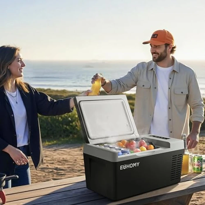 EUHOMY 12 Volt Refrigerator, 19QT(18L) Compressor Electric Cooler APP Control, Car Fridge -4℉~68℉, Portable Refrigerator 12/24V DC 100-240V AC, Portable Freezer for Camping, Travel, Boat by EUHOMY - Image 9