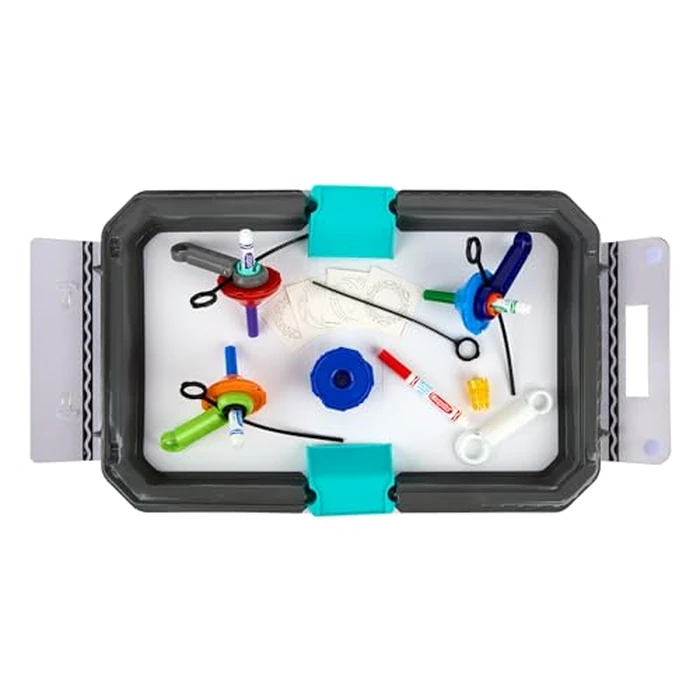 Crayola Colourwhirls Battle Arena Art Game, DIY Gyro Spin Art Toy with 4 Spinning Tops, Kids Battle Game & Creative Art Set, Gifts for Kids, Ages 6+ by Crayola - Image 4