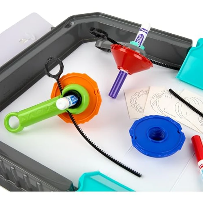 Crayola Colourwhirls Battle Arena Art Game, DIY Gyro Spin Art Toy with 4 Spinning Tops, Kids Battle Game & Creative Art Set, Gifts for Kids, Ages 6+ by Crayola - Image 5
