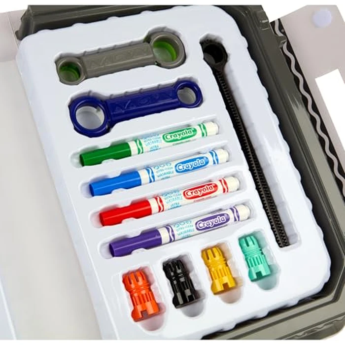 Crayola Colourwhirls Battle Arena Art Game, DIY Gyro Spin Art Toy with 4 Spinning Tops, Kids Battle Game & Creative Art Set, Gifts for Kids, Ages 6+ by Crayola - Image 6