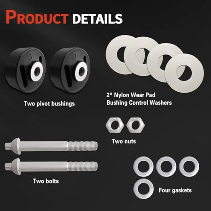 KJYDXYS Pivot Bushing Kit Compatible with Hendrickson Vantraax & Vantraax HKA 180 & Intraax AANT23k Trucks, Replace S-26320 S-26321 S-25364 PB50-36321 MHS745 334-1628 E-14377 by KJYDXYS - Image 3