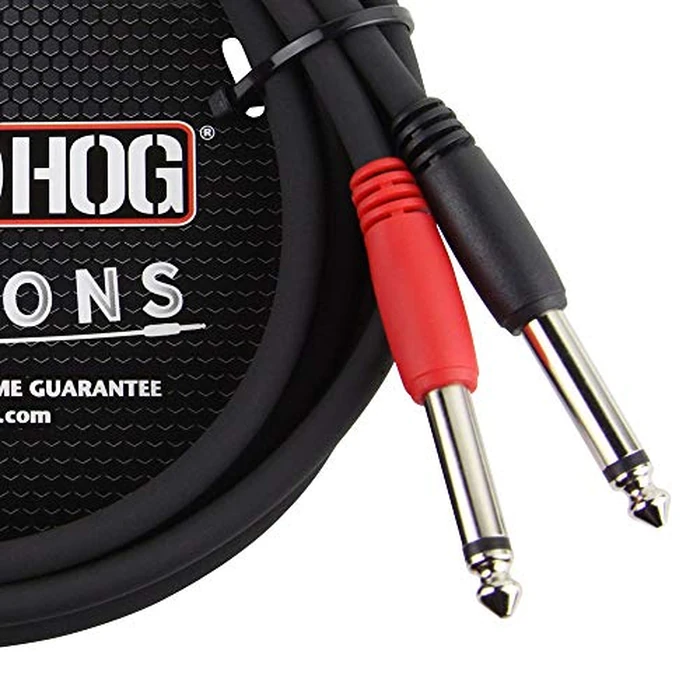 Pig Hog Solutions PD-21410 10 Feet Dual Cable 1/4" Mono (Male) to 1/4" Mono (Male) Molded Connector Tough PVC Exterior by Pig Hog - Image 2