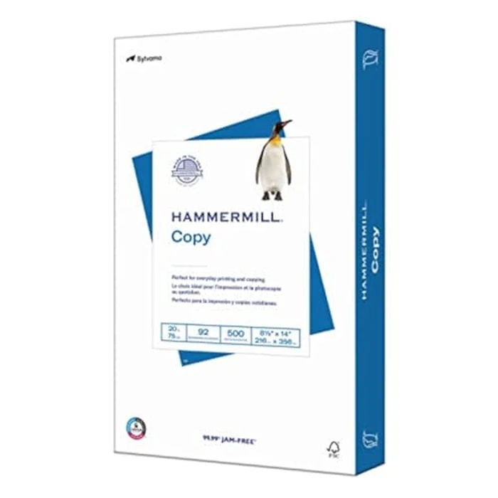 Hammermill Printer Paper, Copy Plus, 20lb, 8.5 x 14, Legal, 92 Bright - 1 Pack / 500 Sheets (105015R) by Hammermill - Image 1