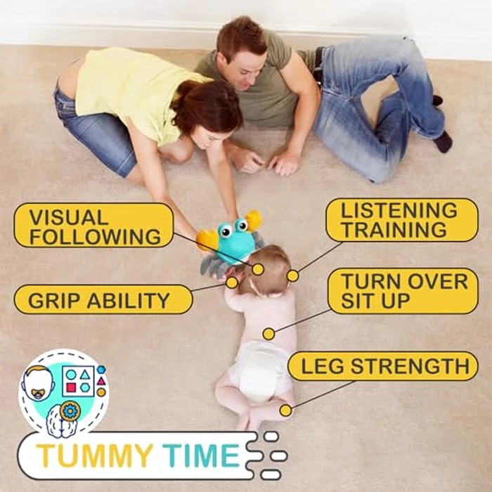 Pbooo Crawling Crab Baby Toy, Interactive Walking Dancing Moving Crab Toy (Infrared Sensing) 3-6 6-12 Months, Toddler Learning Tummy Time Crab, Infant Music Sensory Birthday Gifts by Pbooo - Image 4