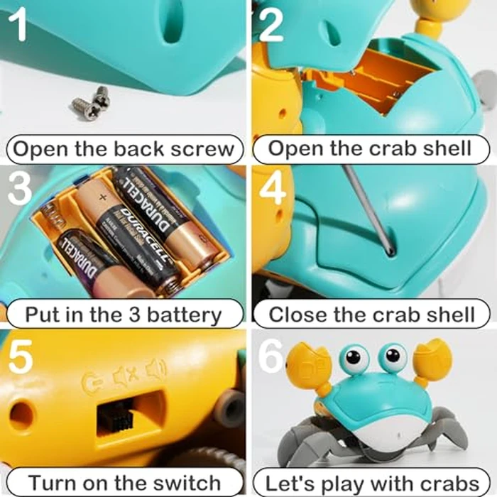 Pbooo Crawling Crab Baby Toy, Interactive Walking Dancing Moving Crab Toy (Infrared Sensing) 3-6 6-12 Months, Toddler Learning Tummy Time Crab, Infant Music Sensory Birthday Gifts by Pbooo - Image 5