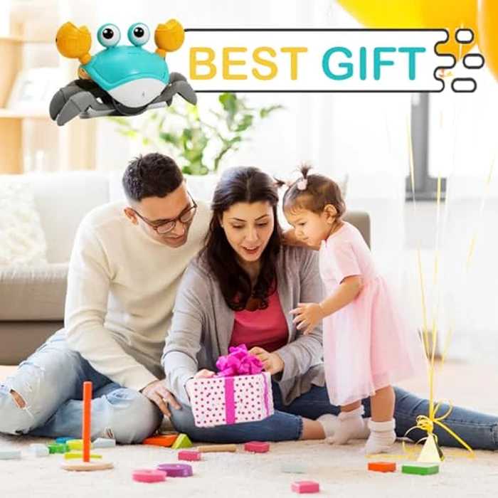 Pbooo Crawling Crab Baby Toy, Interactive Walking Dancing Moving Crab Toy (Infrared Sensing) 3-6 6-12 Months, Toddler Learning Tummy Time Crab, Infant Music Sensory Birthday Gifts by Pbooo - Image 7