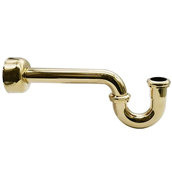 Westbrass A400-1-01 1-1/2" OD 17 Gauge P-Trap with High Box Flange, Polished Brass by Westbrass - Used - Good condition