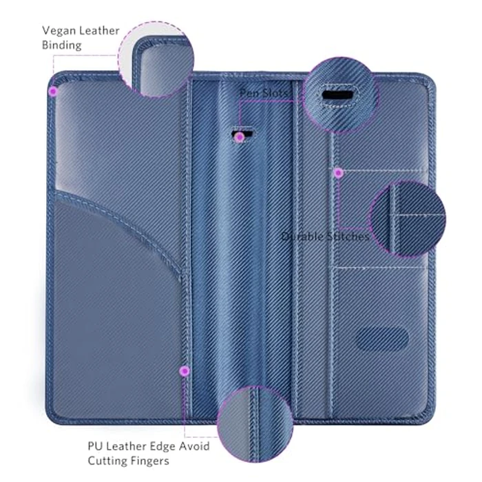 CoBak Car Registration and Insurance Holder - Vehicle Glove Box Car Organizer,Auto Truck Comparment Accessories Case with Magnetic Closure for Driver License,Cards, Carbon Blue by CoBak - Image 2