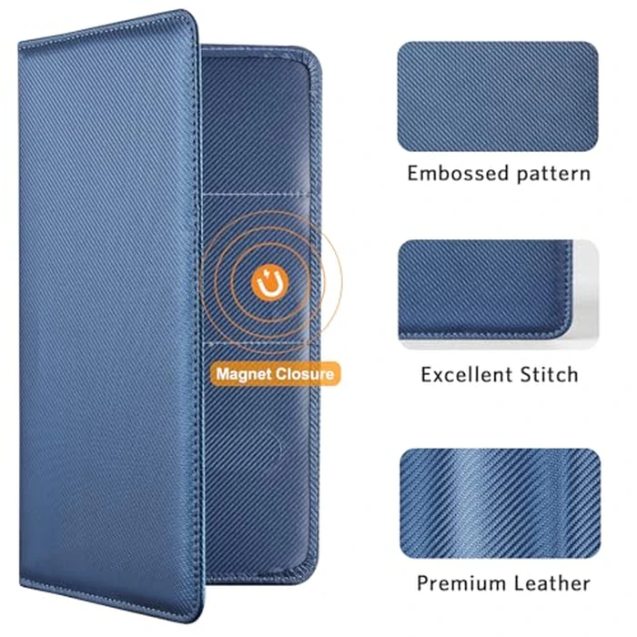 CoBak Car Registration and Insurance Holder - Vehicle Glove Box Car Organizer,Auto Truck Comparment Accessories Case with Magnetic Closure for Driver License,Cards, Carbon Blue by CoBak - Image 4