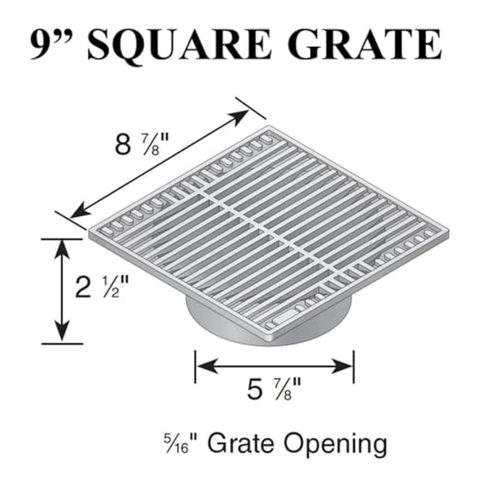 NDS 970, 9-Inch Square Grate, Connects to 6-Inch Spee-D(R) Basin, 6-Inch Drain Pipes and Fittings, for Small Lawns, Landscaping and Patios, Plastic, Black by NDS - Image 2