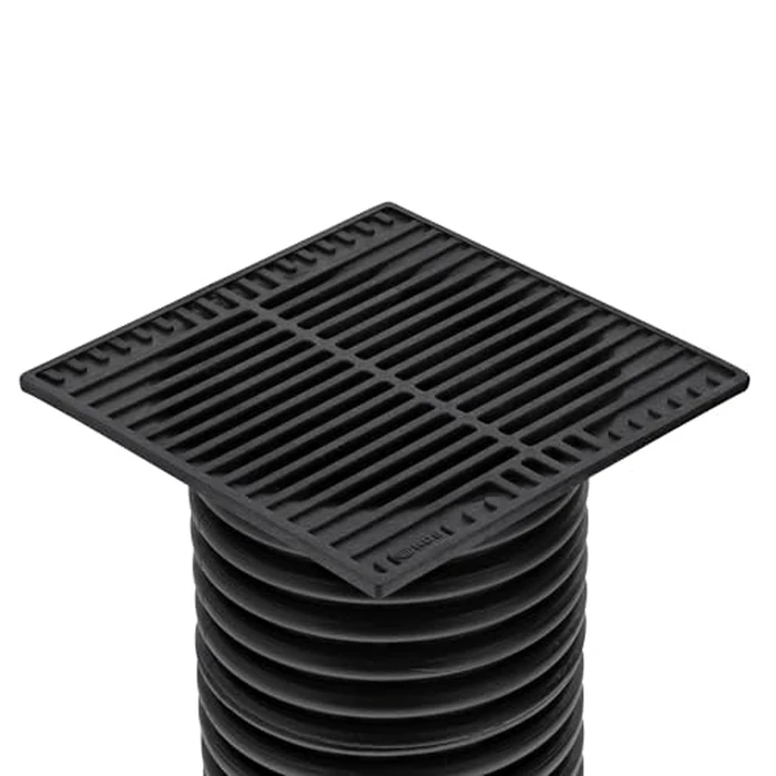 NDS 970, 9-Inch Square Grate, Connects to 6-Inch Spee-D(R) Basin, 6-Inch Drain Pipes and Fittings, for Small Lawns, Landscaping and Patios, Plastic, Black by NDS - Image 4