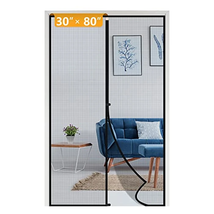 Yotache Fiberglass Magnetic Screen Door Fits Door Size 30 x 80, Screen Size 32" x 81" Double-Sewed, Close-Stitching, Top Anti-Tear, Heavy Duty with Full Frame Hook&Loop Strip by yotache - Used - Good condition - CA$26.64
