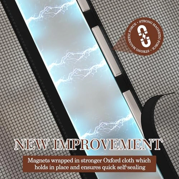 Yotache Fiberglass Magnetic Screen Door Fits Door Size 30 x 80, Screen Size 32" x 81" Double-Sewed, Close-Stitching, Top Anti-Tear, Heavy Duty with Full Frame Hook&Loop Strip by yotache - Image 3
