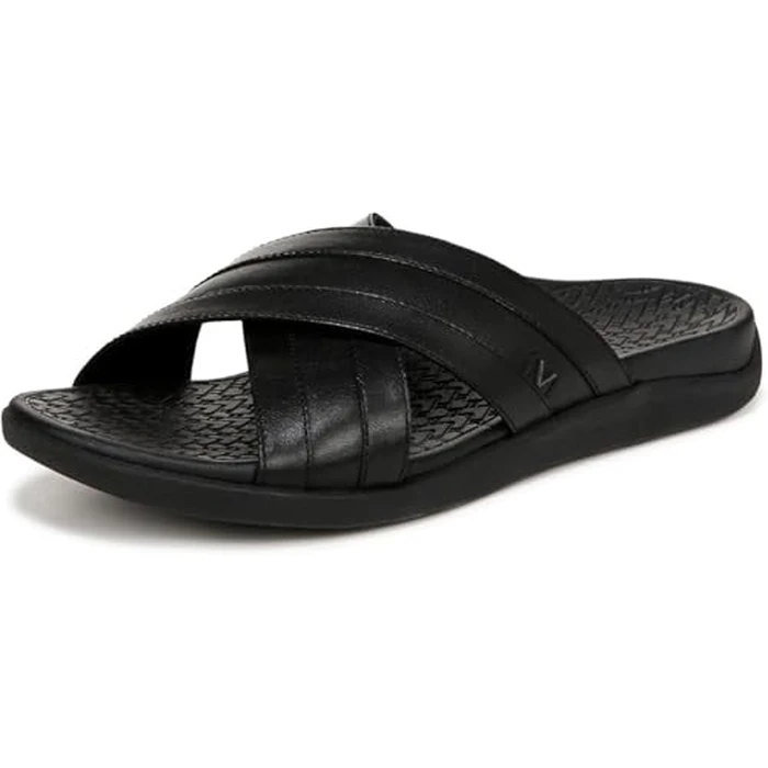 Vionic Men's Tide Slide Sandal, Black Leather, 7 by Vionic - Used - Very Good condition - CA$55.35
