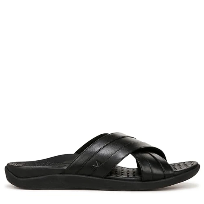 Vionic Men's Tide Slide Sandal, Black Leather, 7 by Vionic - Image 6