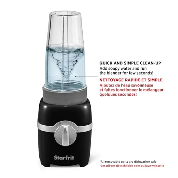 Starfrit Personal Blender, Two 828ml Cups, High, Low & Pulse Modes, 300W, Black by Starfrit - Image 7