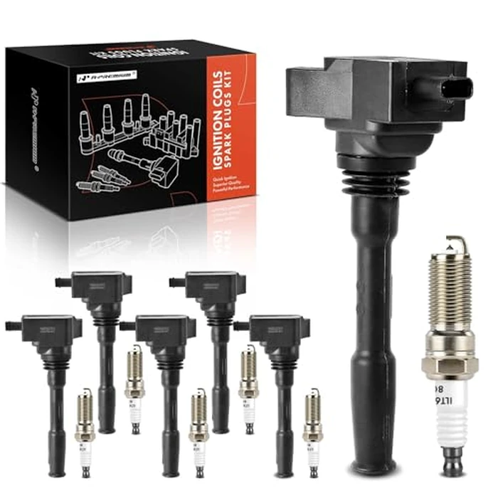 A-Premium Set of 12 Ignition Coil Pack and Iridium Spark Plugs Compatible with Ford F-150 2018-2021, Explorer 2020, Edge 2019-2020, Police Interceptor Utility & Lincoln Aviator, Nautilus, 2.7L 3.0L by A-premium - Image 1