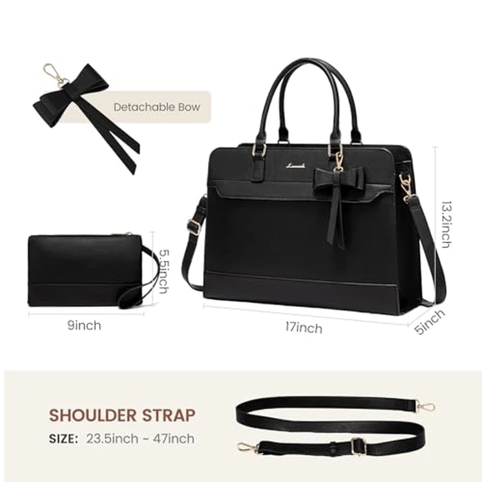 LOVEVOOK Laptop Tote Bag for Women, Leather Work Bag, Waterproof Business Teacher Bag, Large Computer Handbag Purse Briefcase, Office Gifts for Women by LOVEVOOK - Image 8